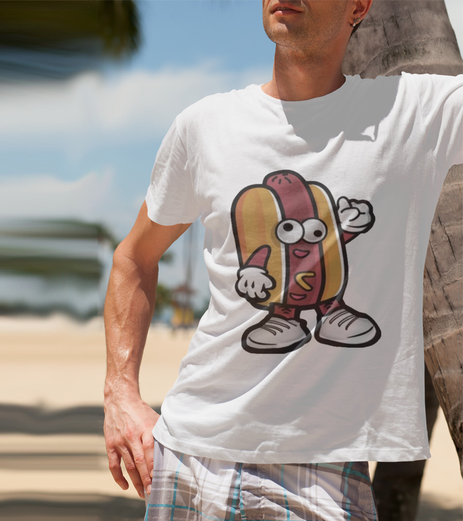 DGR Dave Pepega Hot Dog Cartoon Character T-Shirt
