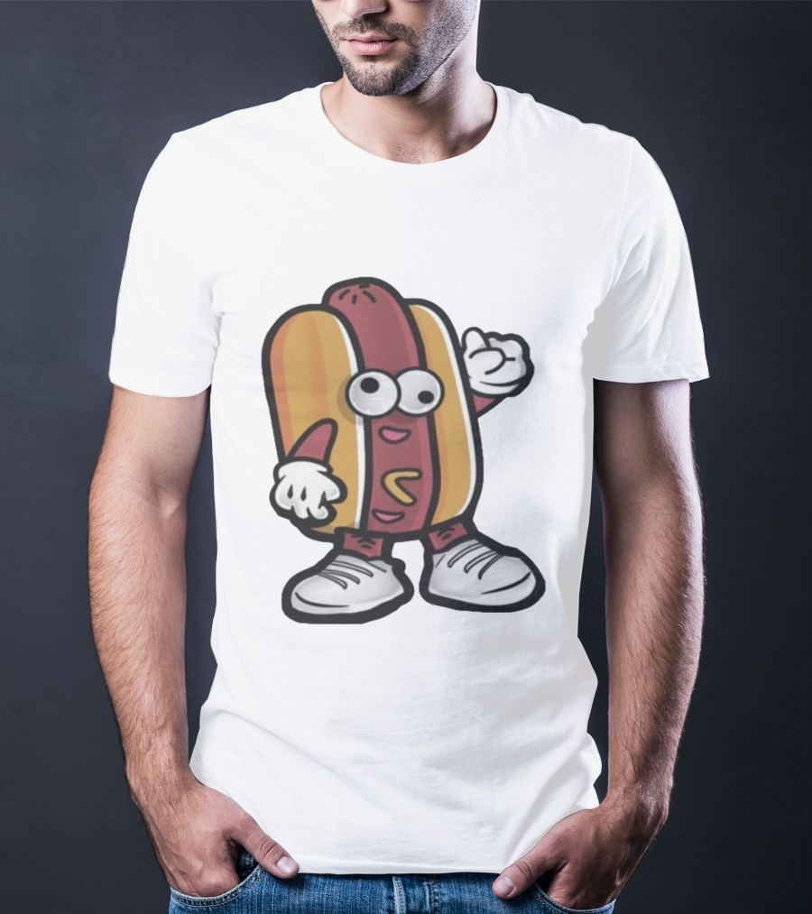 DGR Dave Pepega Hot Dog Cartoon Character T-Shirt