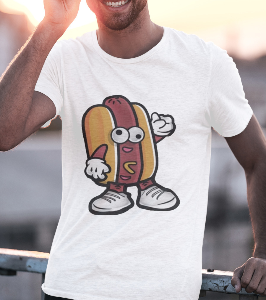 DGR Dave Pepega Hot Dog Cartoon Character T-Shirt