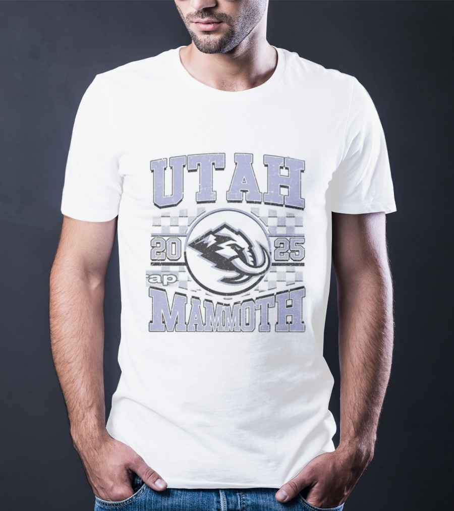 Utah Mammoth 2025 NHL Hockey Team Concept Checkerboard Logo T-Shirt