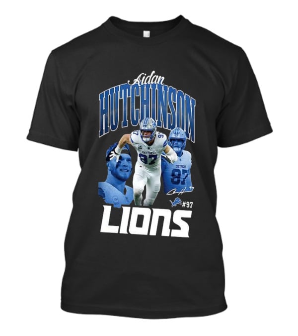 Aidan Hutchinson Detroit Lions 97 Signature Player Jersey T-Shirt