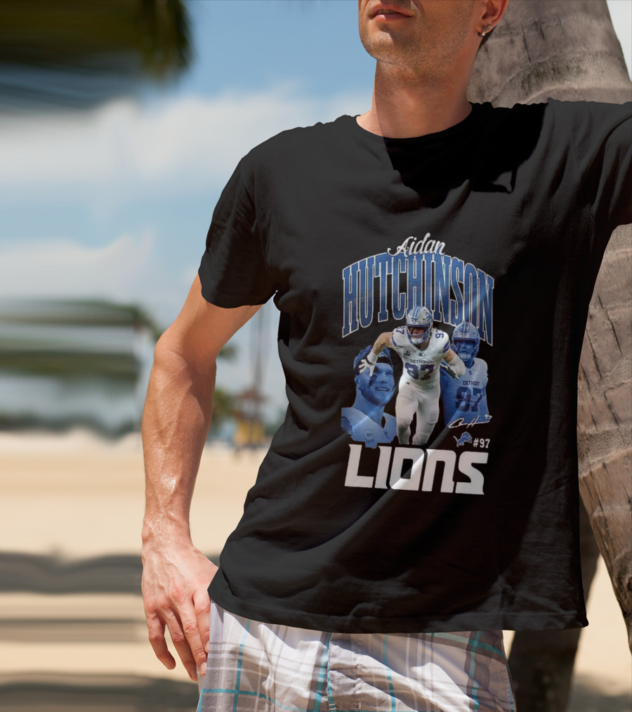 Aidan Hutchinson Detroit Lions 97 Signature Player Jersey T-Shirt