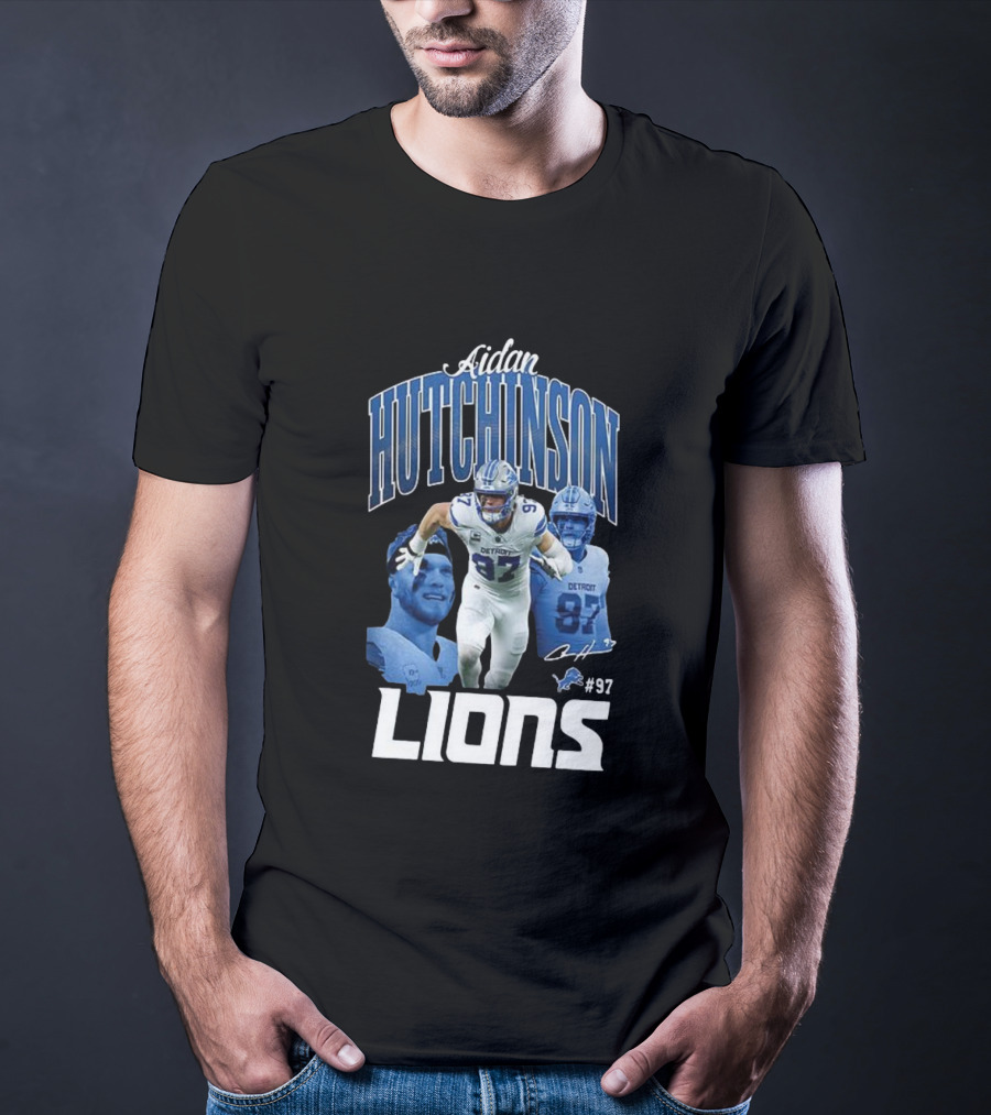 Aidan Hutchinson Detroit Lions 97 Signature Player Jersey T-Shirt
