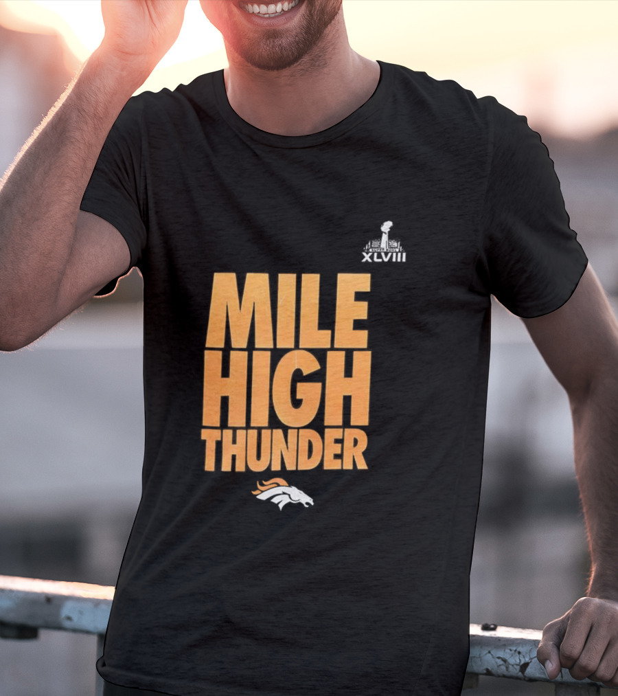 Denver Broncos Mile High Thunder Football Team Apparel T-Shirt