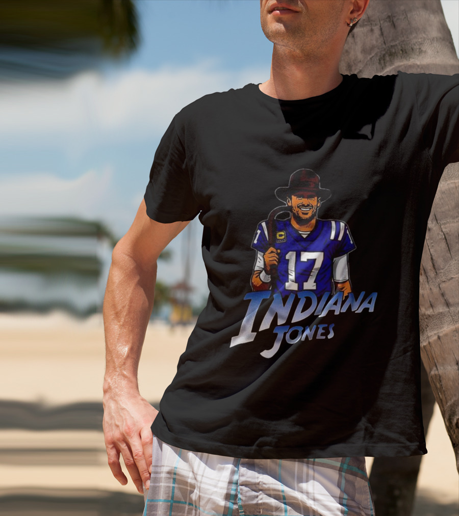 Indiana Jones Indianapolis Colts Football Number 17 Jersey Mashup T-Shirt