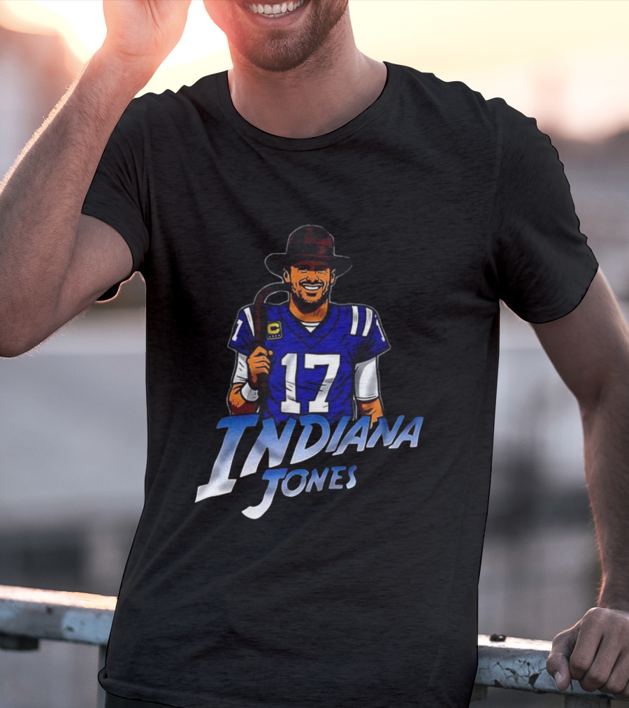 Indiana Jones Indianapolis Colts Football Number 17 Jersey Mashup T-Shirt