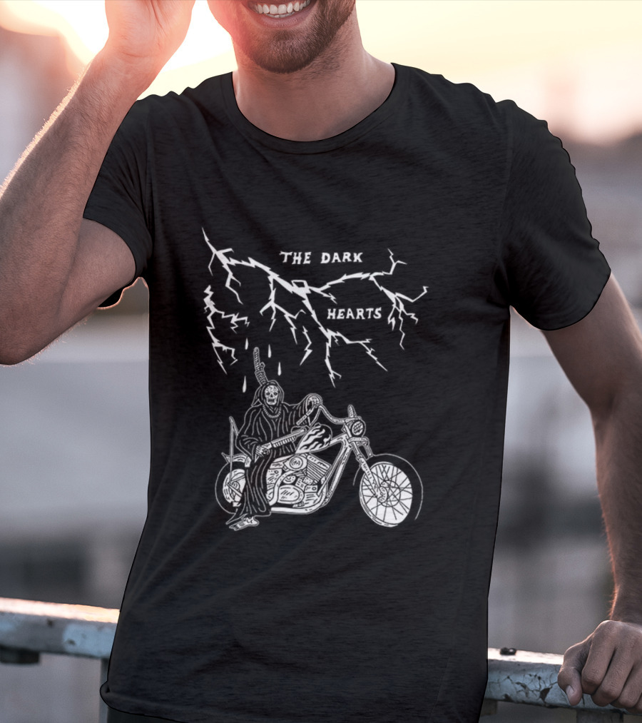 The Dark Hearts Motorcycle Lightning Death Rider T-Shirt