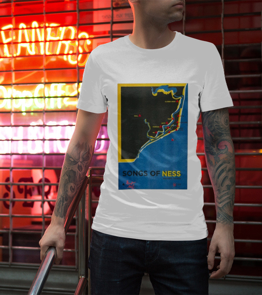 Hayden Thorpe Songs Of Ness Map Art A3 Ltd Edition 100 T-Shirt