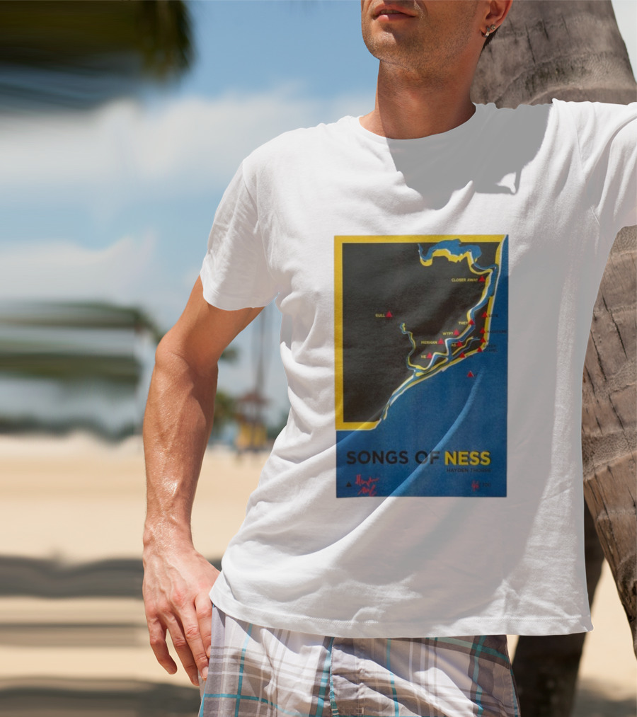 Hayden Thorpe Songs Of Ness Map Art A3 Ltd Edition 100 T-Shirt