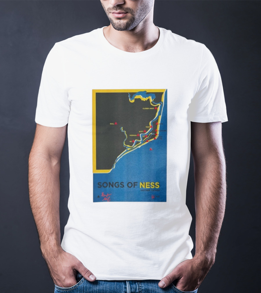 Hayden Thorpe Songs Of Ness Map Art A3 Ltd Edition 100 T-Shirt