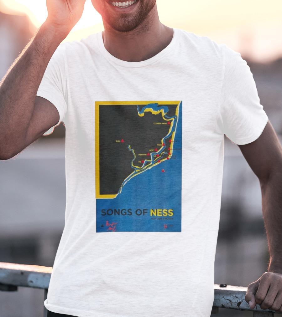 Hayden Thorpe Songs Of Ness Map Art A3 Ltd Edition 100 T-Shirt
