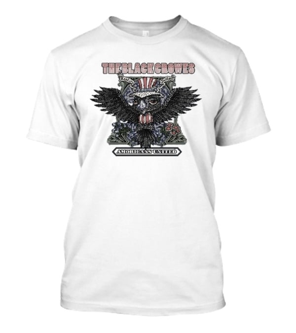 The Black Crowes Amoricans United Skull Wings Roses T-Shirt