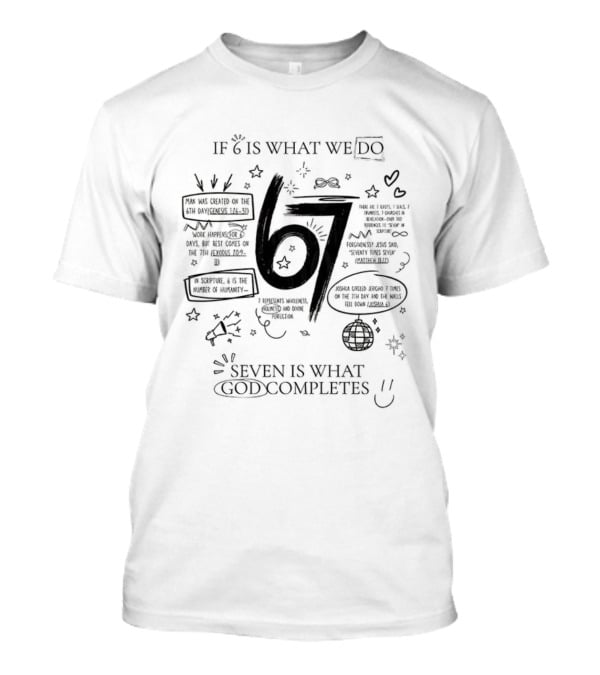 If 6 Is What We Do Seven Is What God Completes Disco Ball Inspirational Text T-Shirt