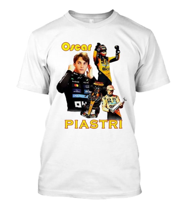 Oscar Piastri Formula 1 Racing Driver Montage T-Shirt