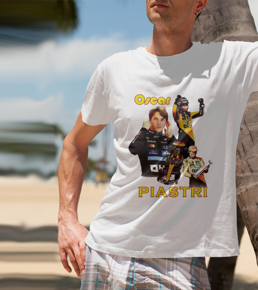 Oscar Piastri Formula 1 Racing Driver Montage T-Shirt