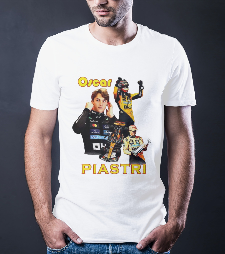 Oscar Piastri Formula 1 Racing Driver Montage T-Shirt