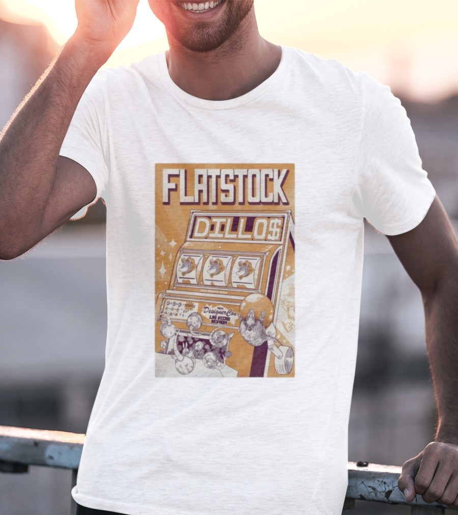 Flatstock Dillos 2025 Las Vegas Nevada DesignerCon Slot Machine Pangolin T-Shirt