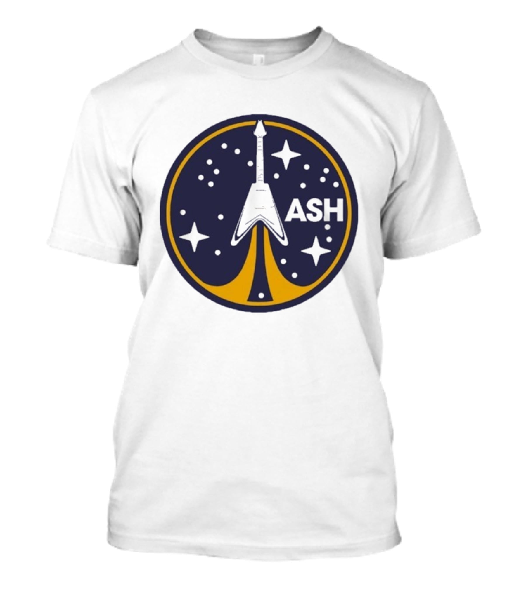 ASH Flying V Rocket Guitar Space Stars T-Shirt