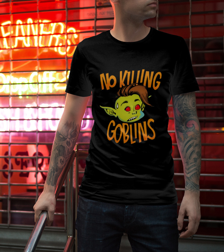 The Wandering Inn No Killing Goblins Denim Head Goblin Head Illustration T-Shirt