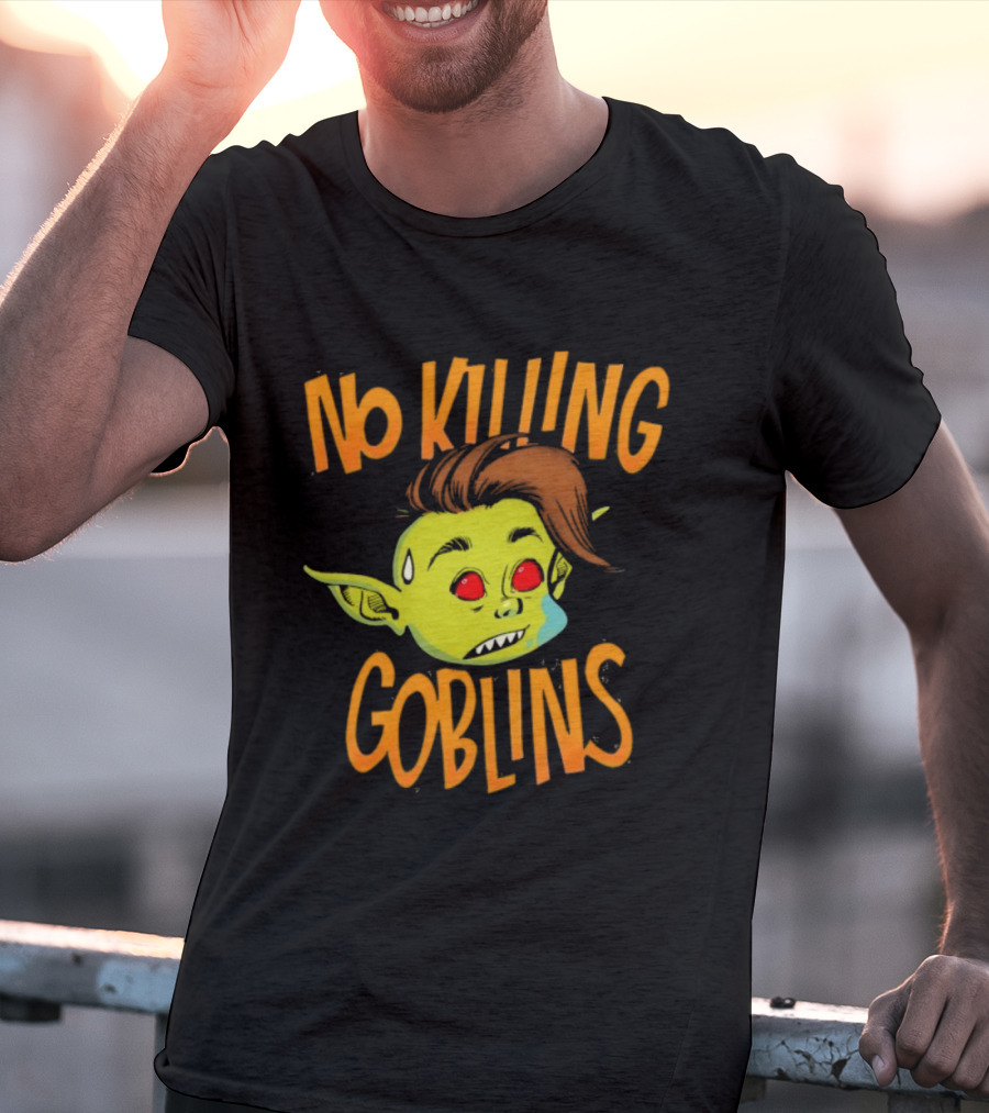 The Wandering Inn No Killing Goblins Denim Head Goblin Head Illustration T-Shirt
