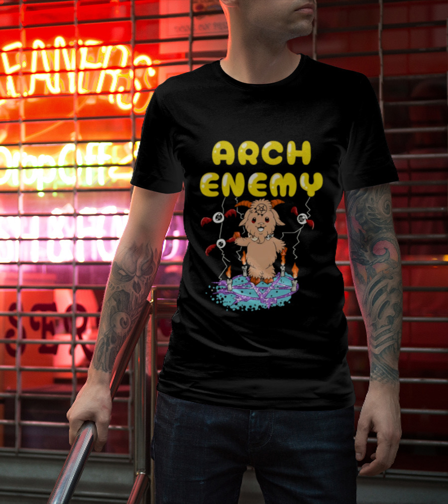 Arch Enemy Baphy Goat With Candles And Balloons T-Shirt
