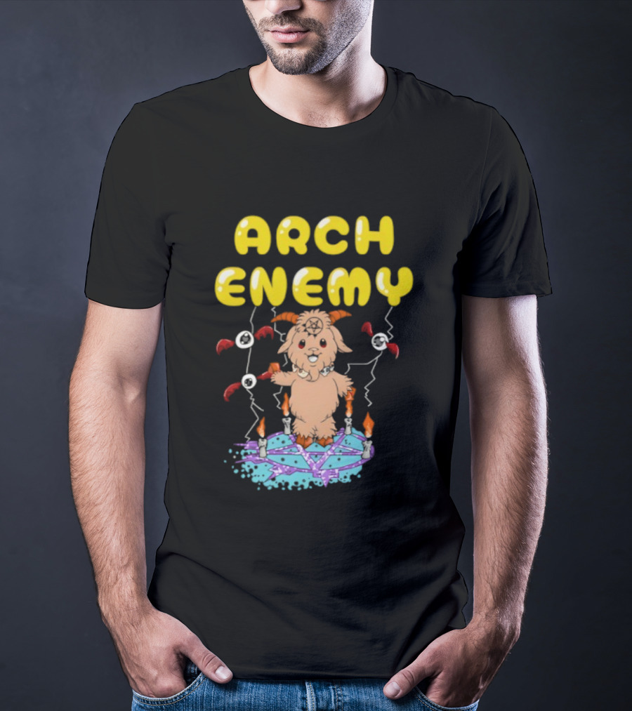Arch Enemy Baphy Goat With Candles And Balloons T-Shirt