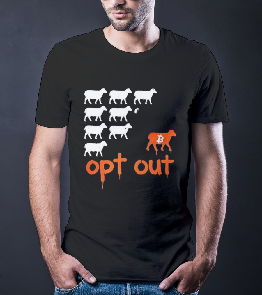 Bitcoin Opt Out Sheep Herd Graphic T-Shirt