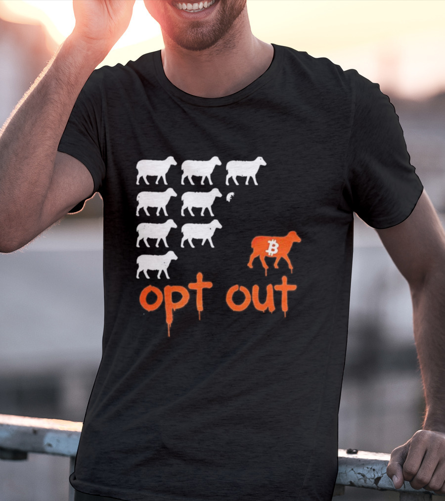 Bitcoin Opt Out Sheep Herd Graphic T-Shirt
