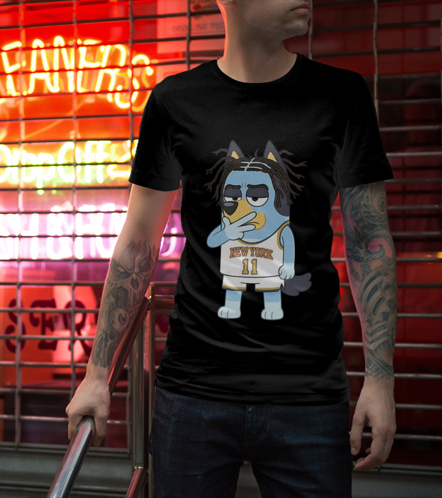Bluey X Jalen Brunson Collaboration New York Knicks Crossover Basketball Number 11 T-Shirt