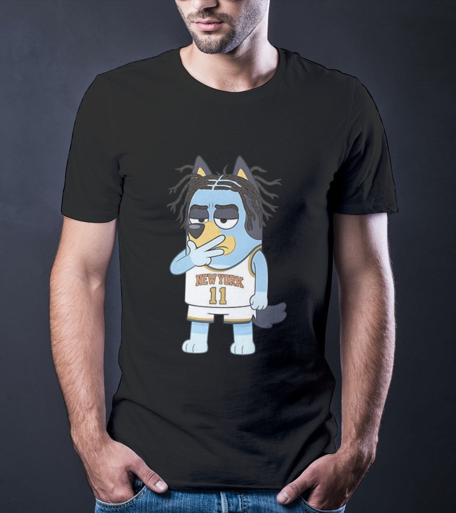 Bluey X Jalen Brunson Collaboration New York Knicks Crossover Basketball Number 11 T-Shirt