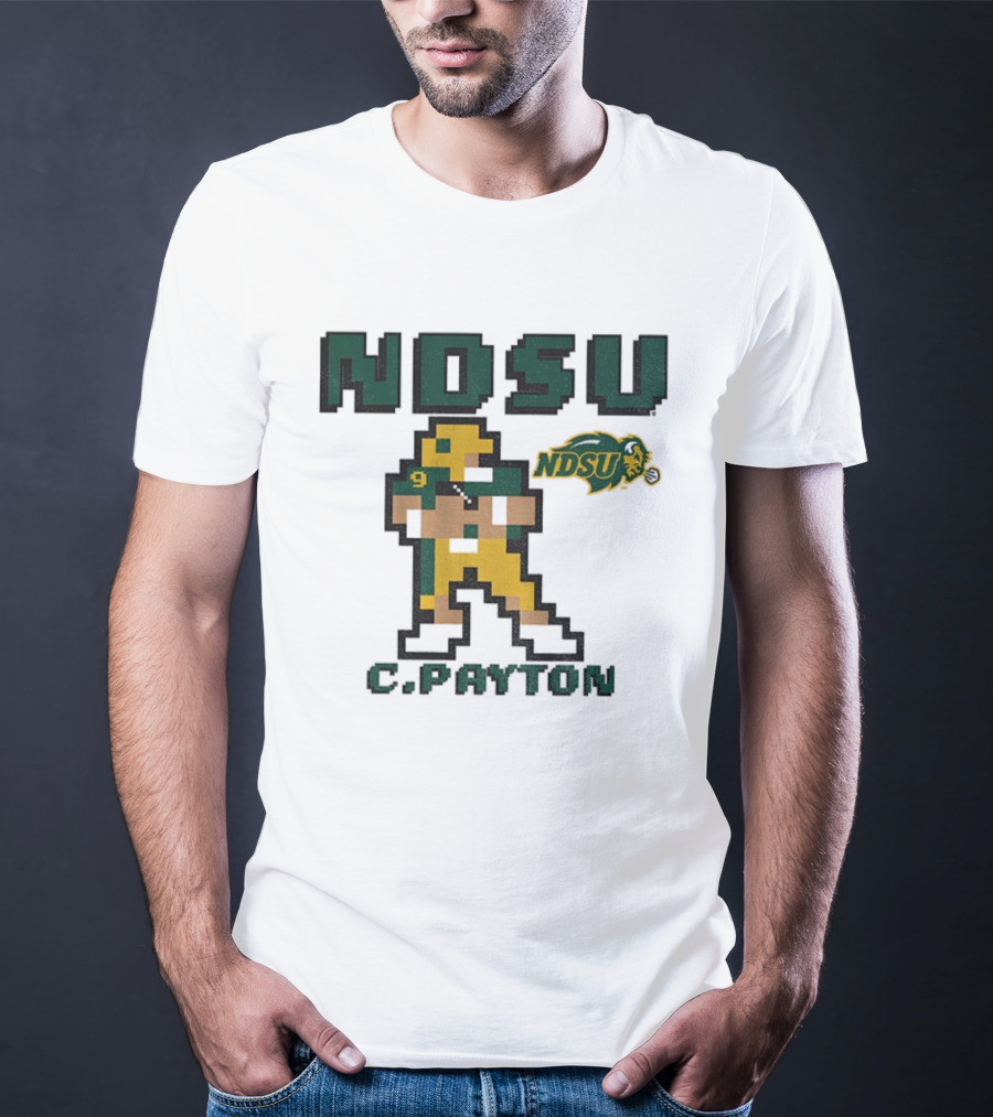 NDSU C. Payton 8Bit Football North Dakota State University T-Shirt
