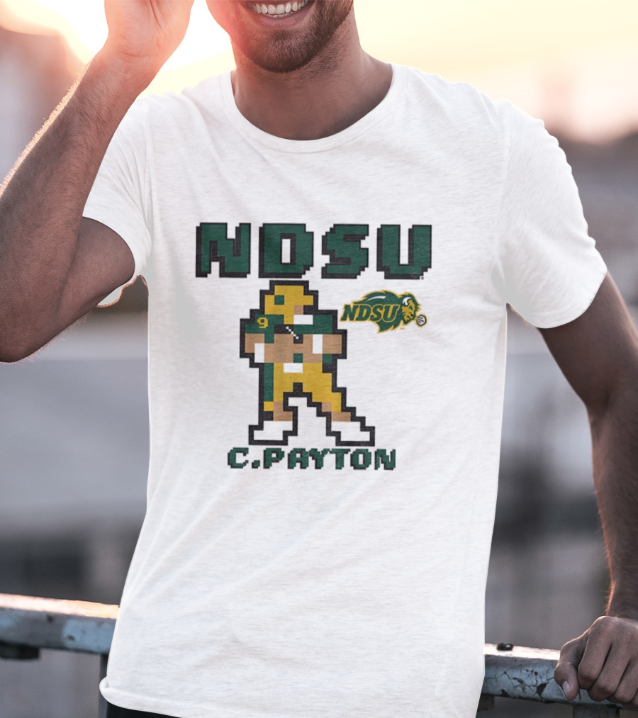 NDSU C. Payton 8Bit Football North Dakota State University T-Shirt