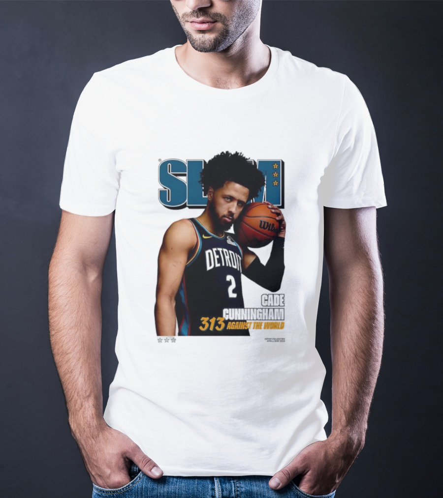 Slam Cade Cunningham Detroit Pistons 313 Against The World T-Shirt