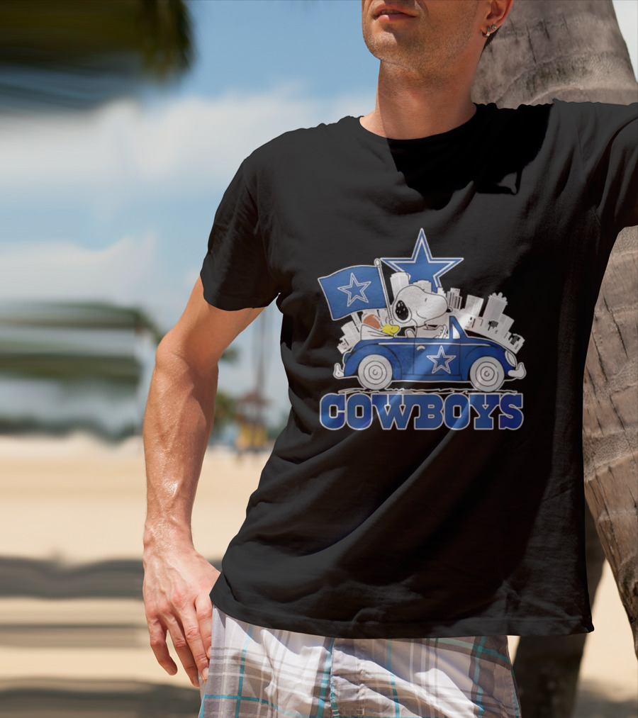 Dallas Cowboys Snoopy Woodstock Car Ride T-Shirt
