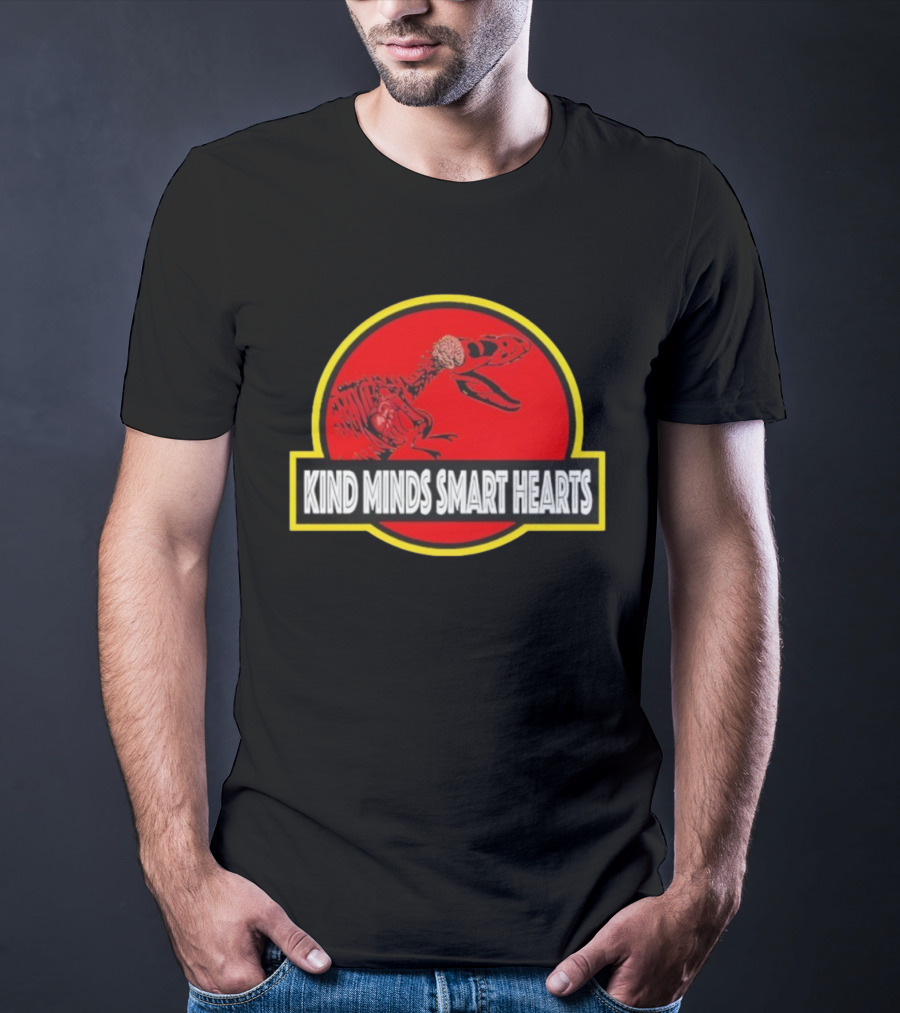 Kind Minds Smart Hearts Dinosaur Red Badge T-Shirt