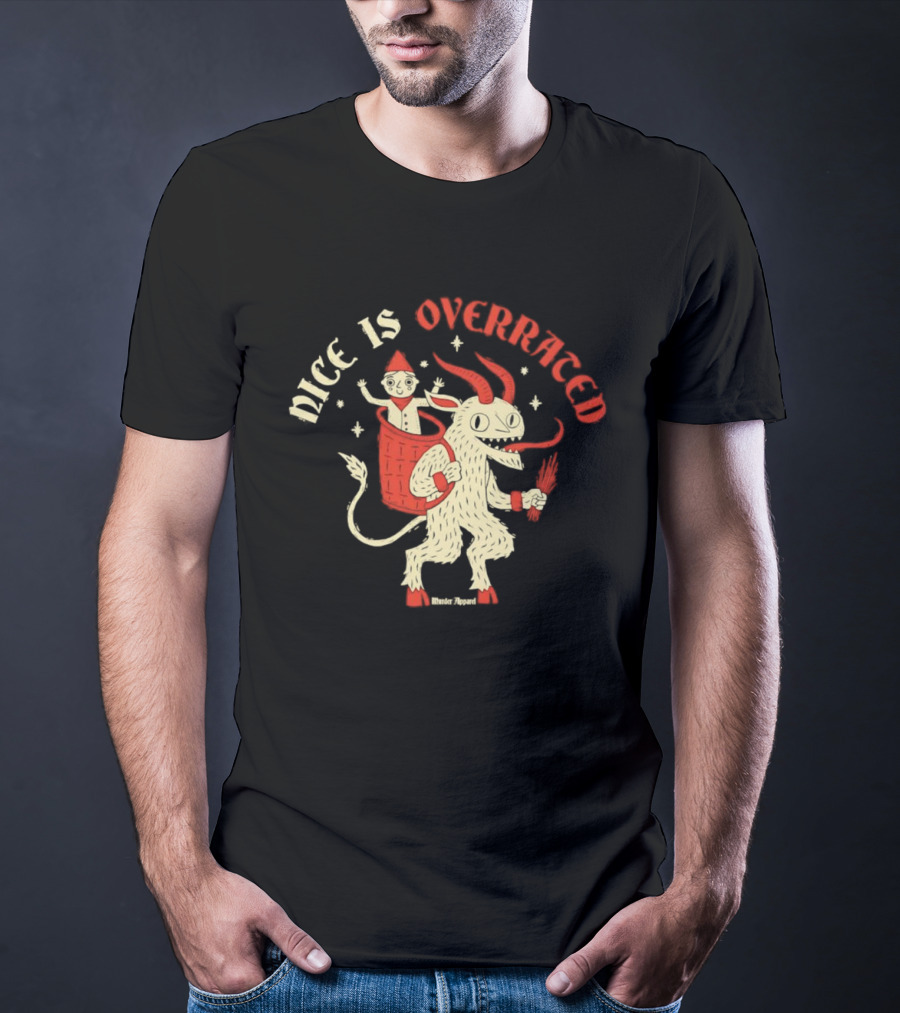 Krampus Nice Is Overrated Festive Holiday Humor With Santa Claus And Demon Imagery T-Shirt