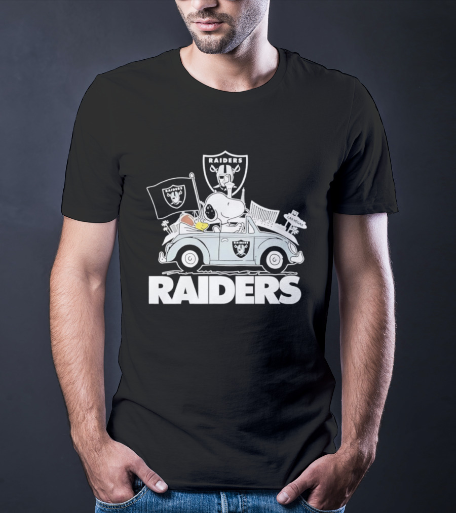Peanuts Las Vegas Raiders Welcome To The Pound Driving Car Raiders Football Snoopy T-Shirt