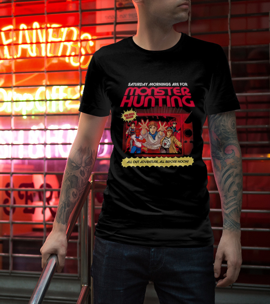 Stranger Things Monster Hunting Retro Adventure Saturday Mornings T-Shirt