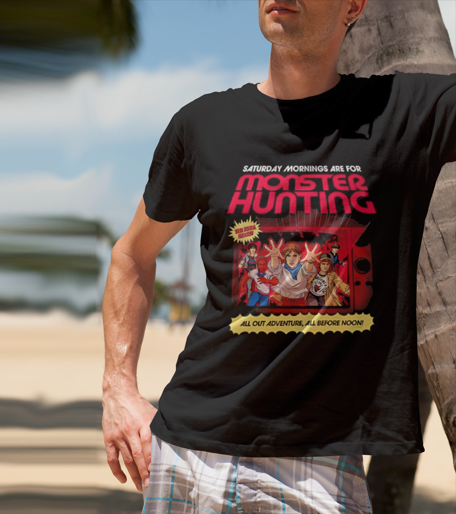 Stranger Things Monster Hunting Retro Adventure Saturday Mornings T-Shirt