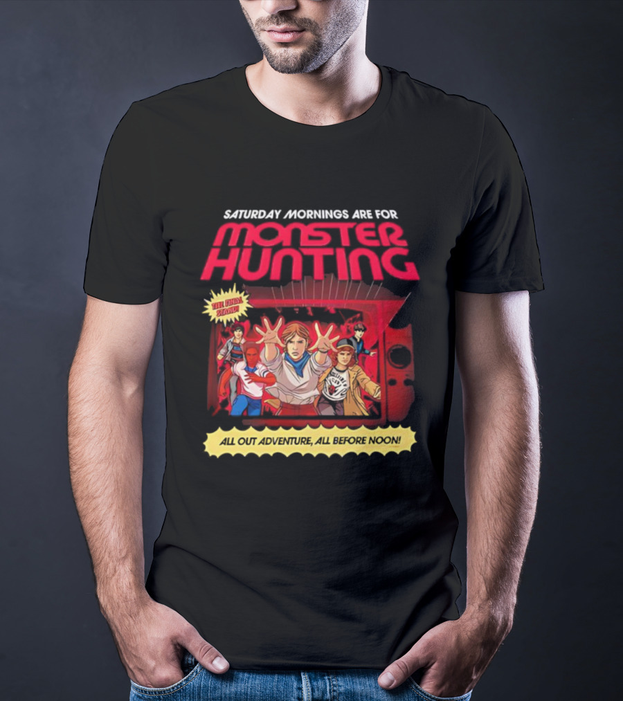 Stranger Things Monster Hunting Retro Adventure Saturday Mornings T-Shirt