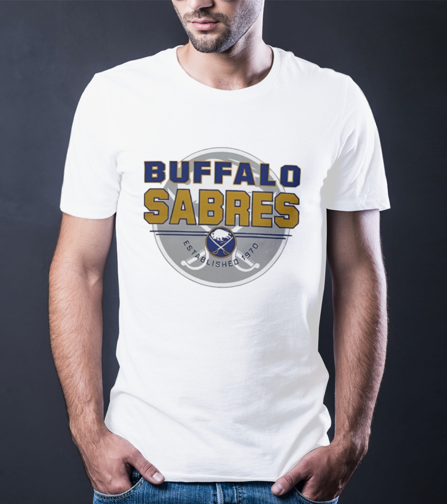 Buffalo Sabres Established 1970 NHL Ice Hockey Team Retro Emblem T-Shirt