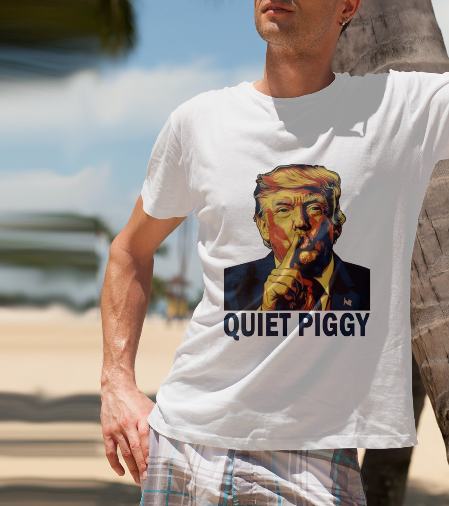 QUIET PIGGY Shushing Gesture T-Shirt