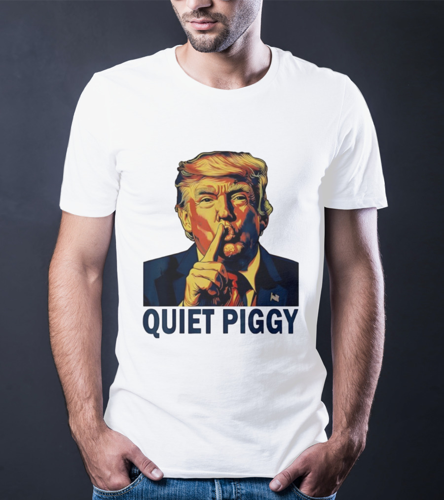 QUIET PIGGY Shushing Gesture T-Shirt