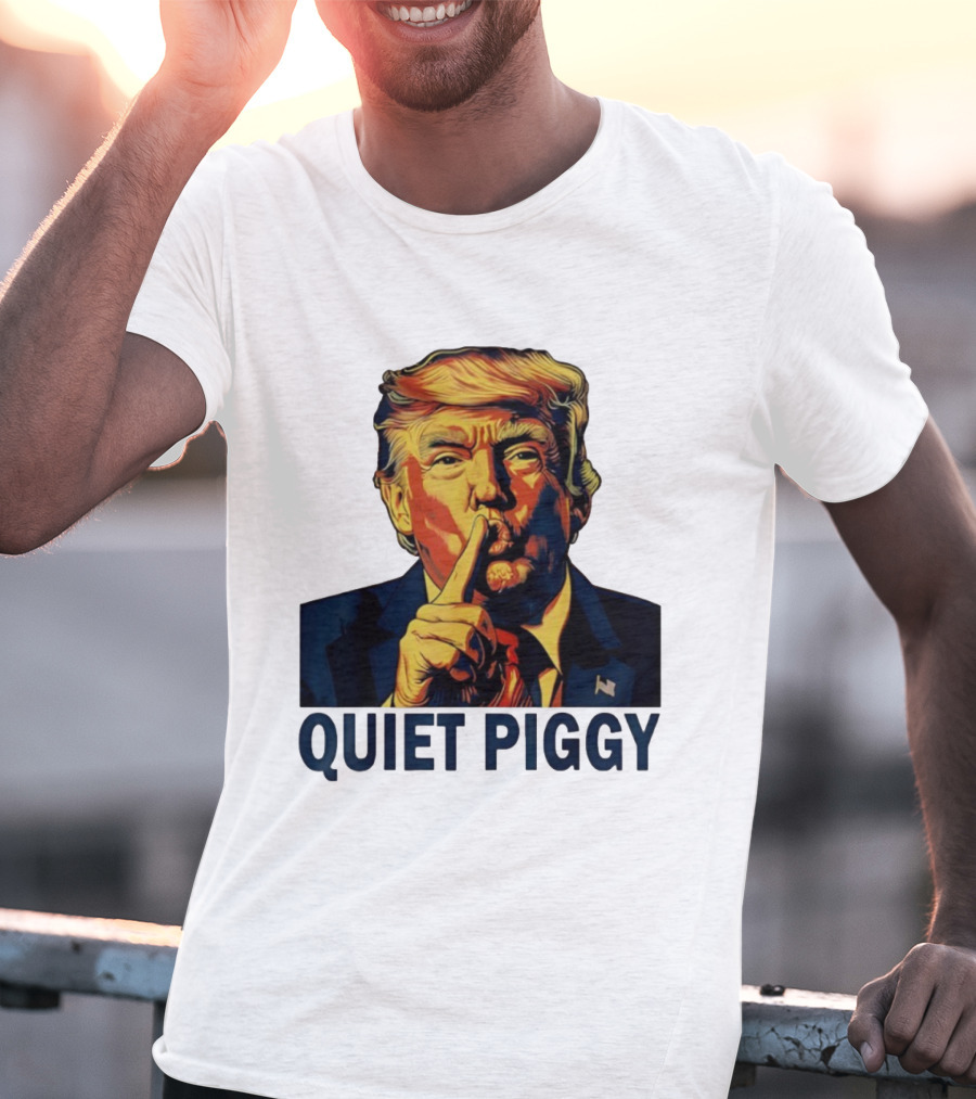 QUIET PIGGY Shushing Gesture T-Shirt
