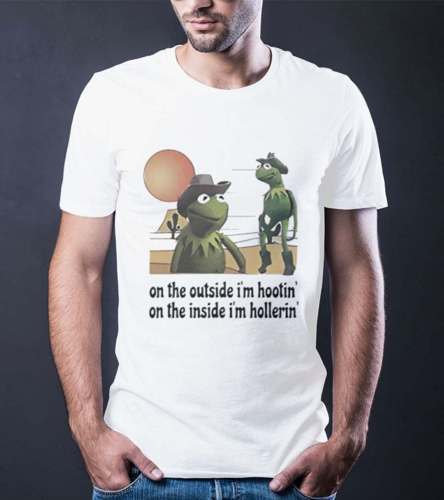 Kermit The Frog Cowboy Hootin Hollerin Desert Scene T-Shirt