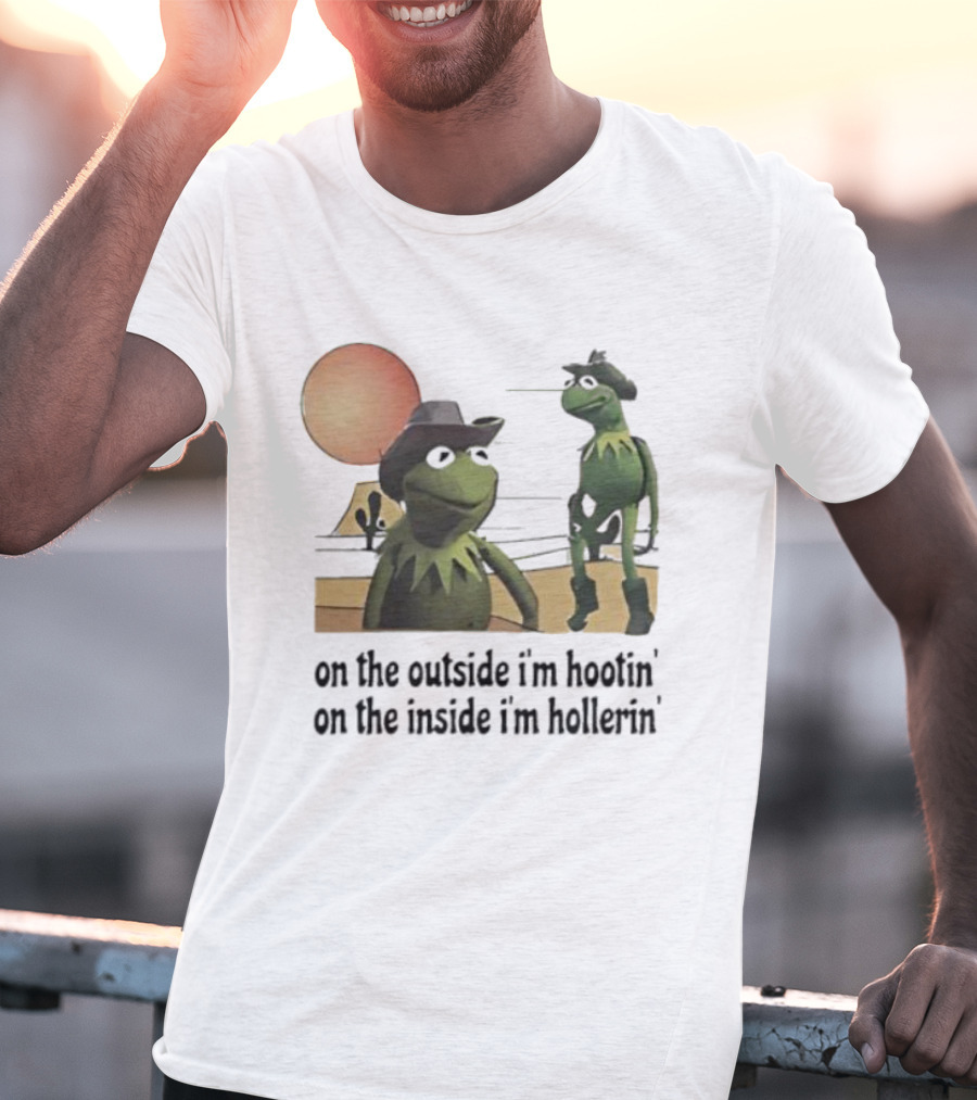 Kermit The Frog Cowboy Hootin Hollerin Desert Scene T-Shirt