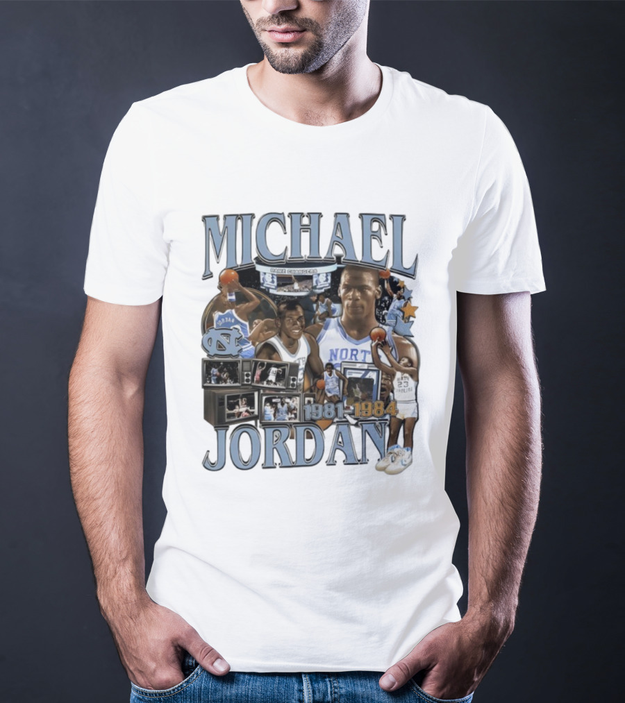 Michael Jordan UNC Tar Heels 1981-1984 Basketball Legend T-Shirt