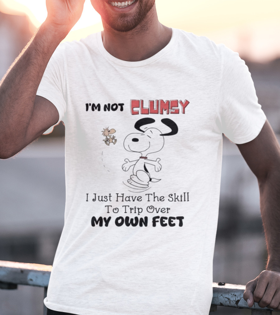 Snoopy Woodstock Not Clumsy Just Skilled At Tripping Over My Own Feet T-Shirt
