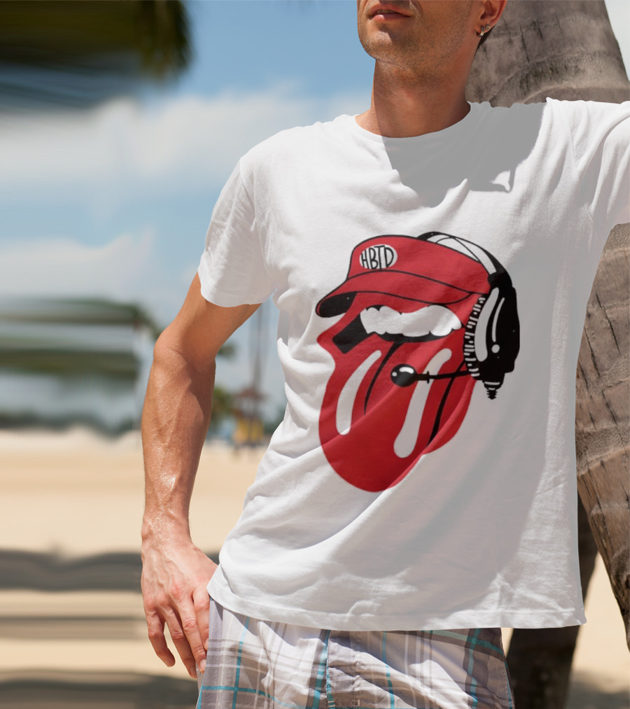 Red Hat Tongue Out Georgia Football Headset T-Shirt
