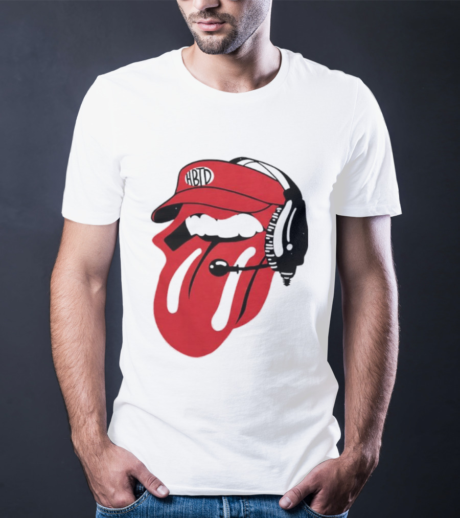 Red Hat Tongue Out Georgia Football Headset T-Shirt